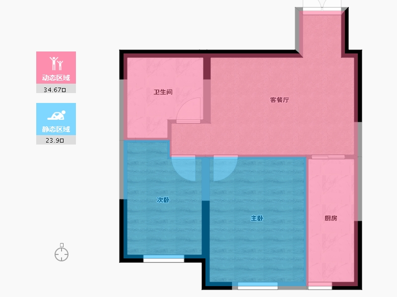 辽宁省-鞍山市-时代华府-52.40-户型库-动静分区