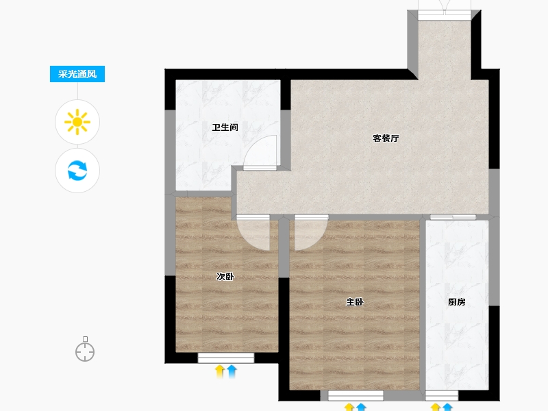 辽宁省-鞍山市-时代华府-52.40-户型库-采光通风