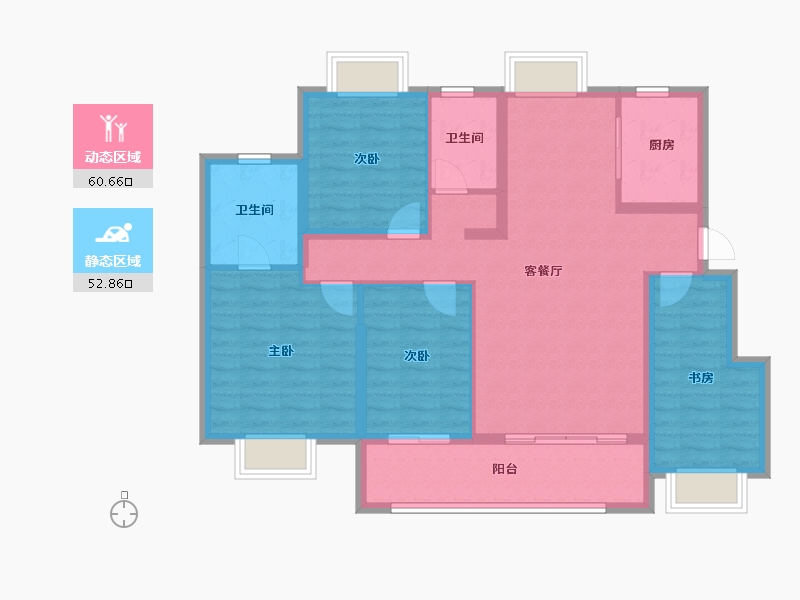 湖北省-宜昌市-宜昌城市旅游客厅国际社区-101.61-户型库-动静分区