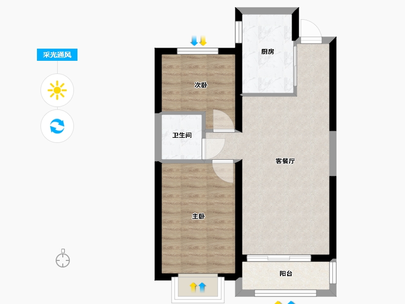 山西省-临汾市-未来城-73.00-户型库-采光通风