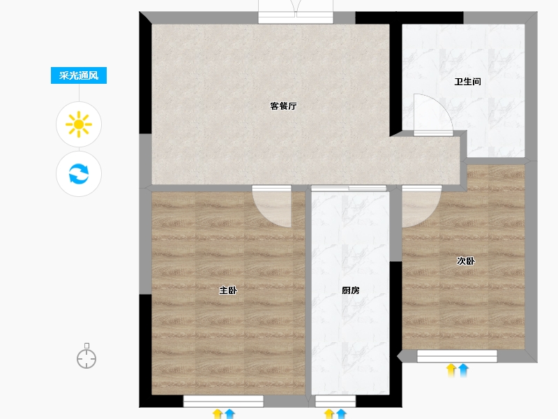 辽宁省-鞍山市-时代华府-50.72-户型库-采光通风