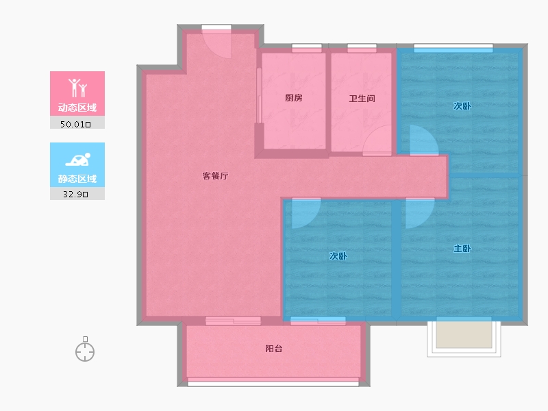 湖北省-宜昌市-宜昌城市旅游客厅国际社区-74.40-户型库-动静分区