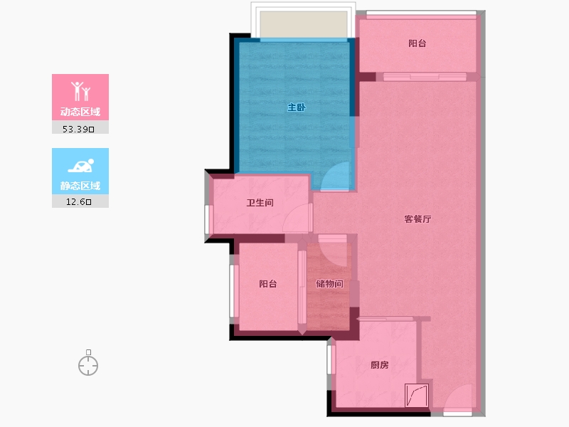 广东省-广州市-星瀚TOD-58.40-户型库-动静分区