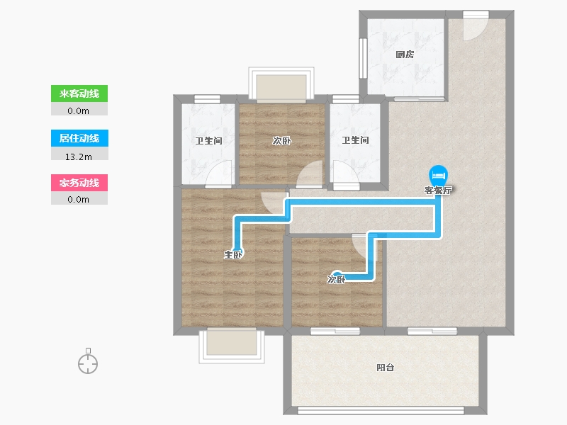 湖北省-宜昌市-碧桂园凤凰城-85.37-户型库-动静线