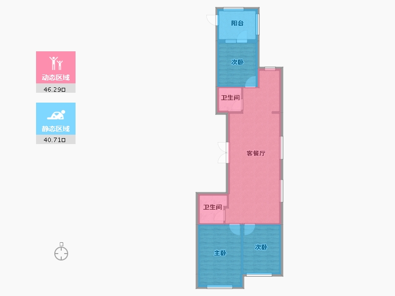 辽宁省-鞍山市-时代华府-78.88-户型库-动静分区