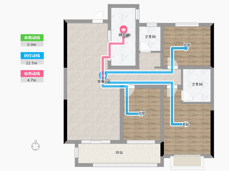 山东省-聊城市-昌利·幸福里-95.20-户型库-动静线