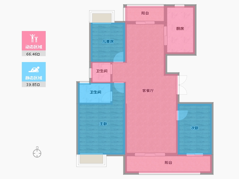 湖北省-宜昌市-联投玖玺台-95.53-户型库-动静分区