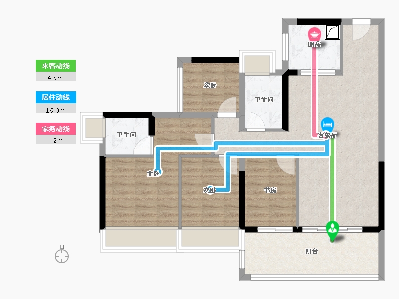 广东省-广州市-越秀·大学·星汇城-85.61-户型库-动静线