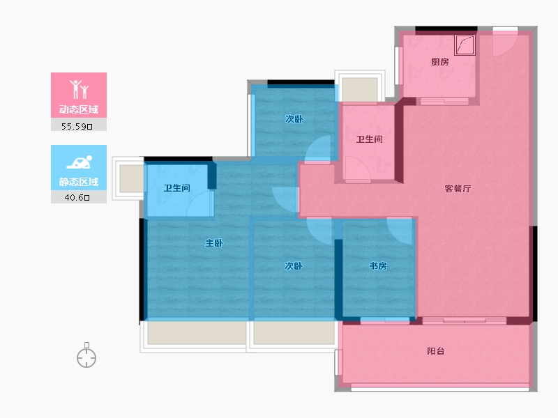 广东省-广州市-越秀·大学·星汇城-85.61-户型库-动静分区