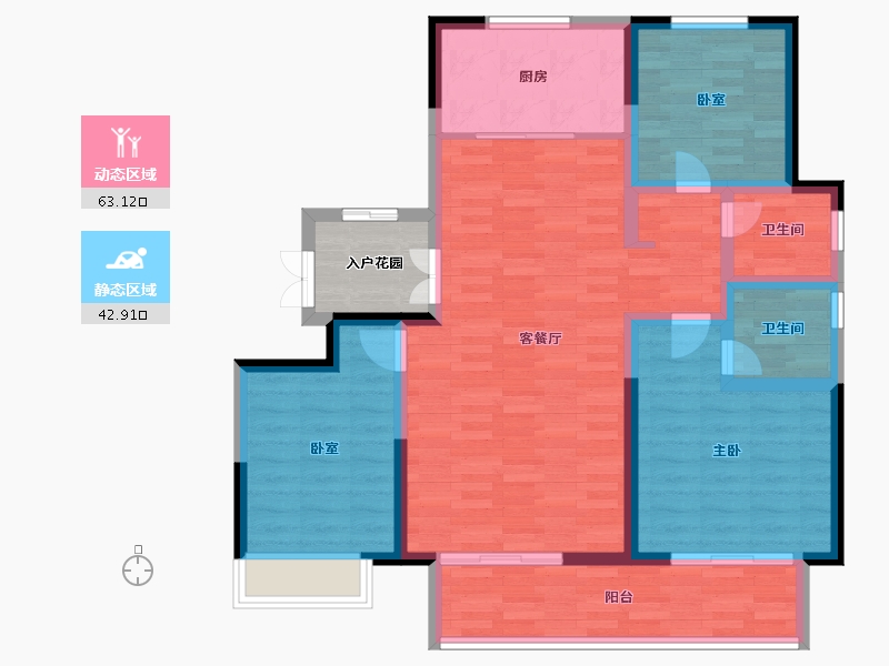 河南省-濮阳市-冶都·玖號院（一期）-99.20-户型库-动静分区