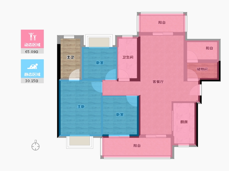 广东省-河源市-龙光城-89.60-户型库-动静分区