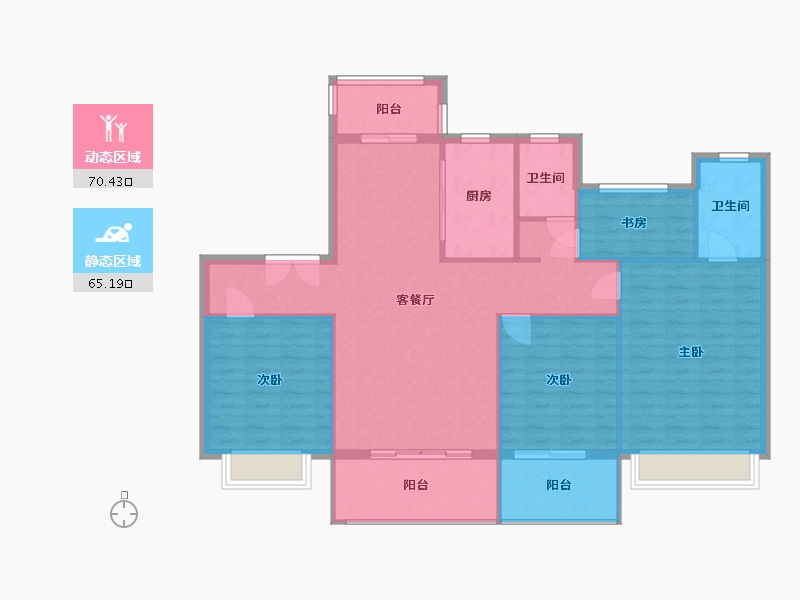 安徽省-池州市-弘业上林苑-125.00-户型库-动静分区