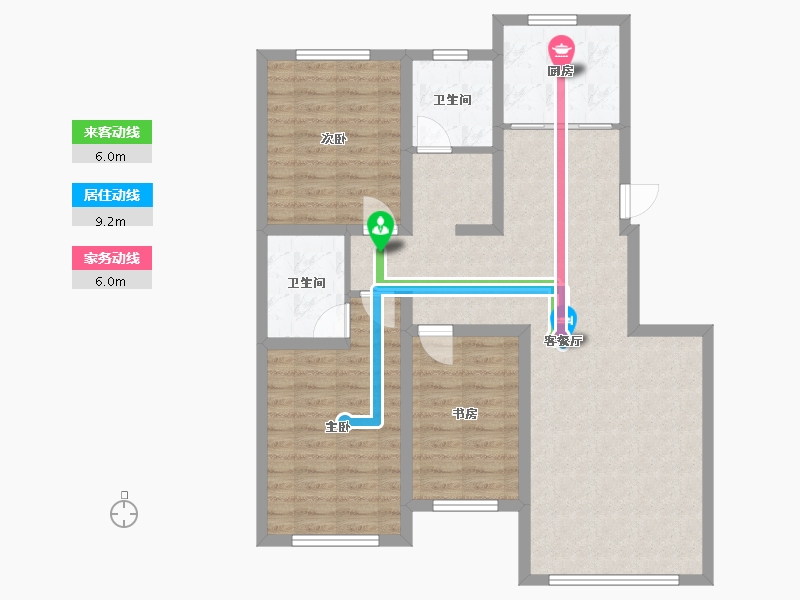 辽宁省-葫芦岛市-瑞州佳苑-106.44-户型库-动静线