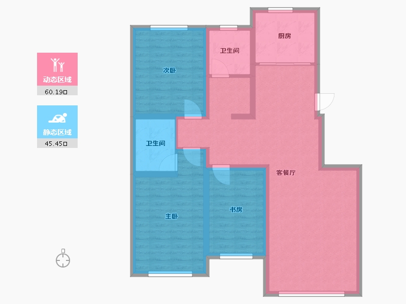 辽宁省-葫芦岛市-瑞州佳苑-106.44-户型库-动静分区