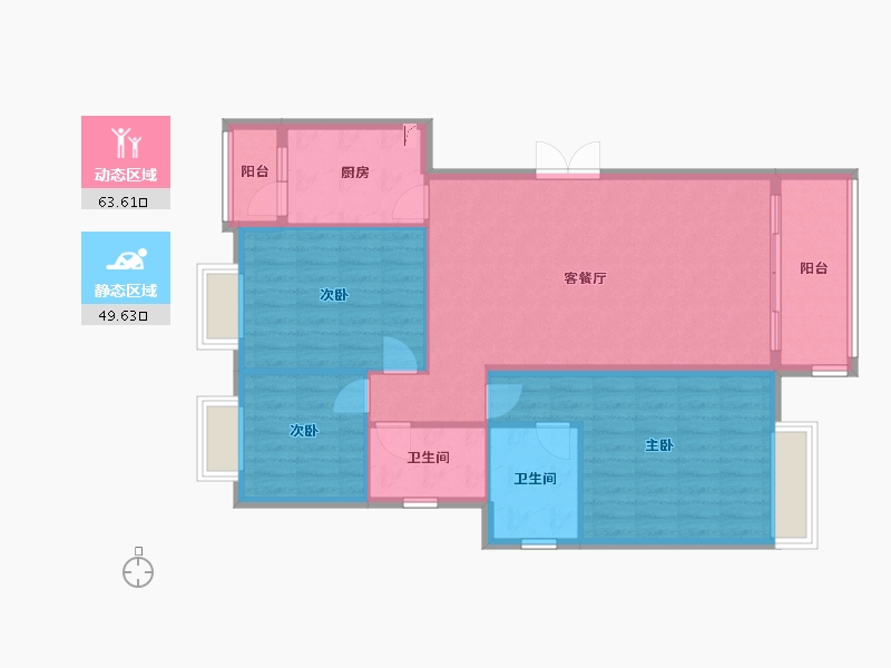 广东省-中山市-阳光美加-二期-116.00-户型库-动静分区