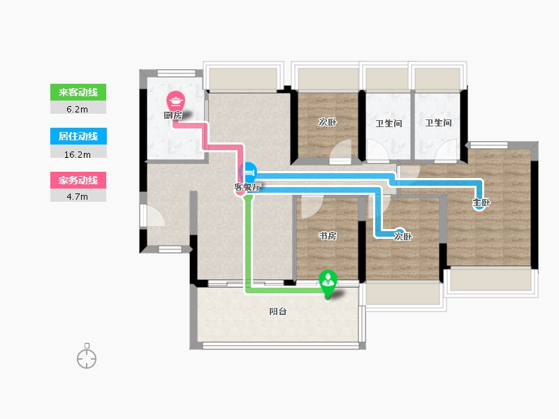 广东省-广州市-越秀·大学·星汇城-85.61-户型库-动静线