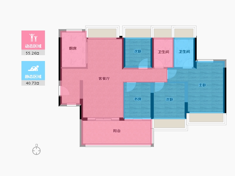 广东省-广州市-越秀·大学·星汇城-85.61-户型库-动静分区