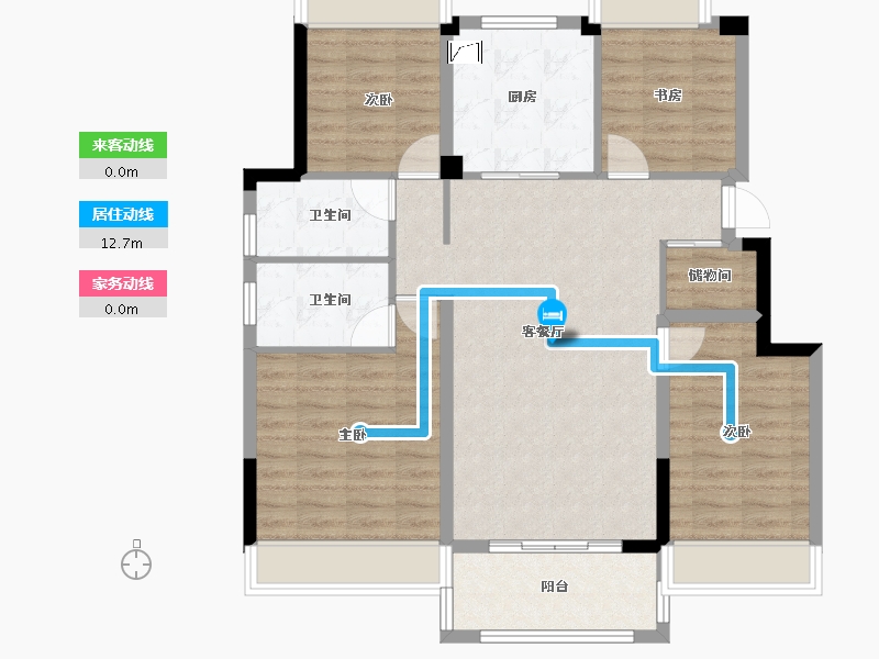 江苏省-镇江市-中南·林清月雅苑-97.60-户型库-动静线