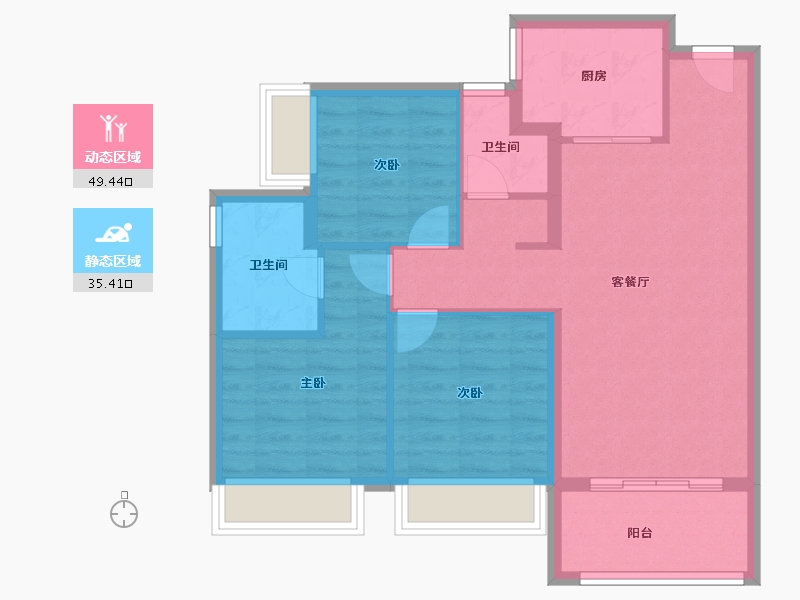 广东省-惠州市-君逸府-76.00-户型库-动静分区