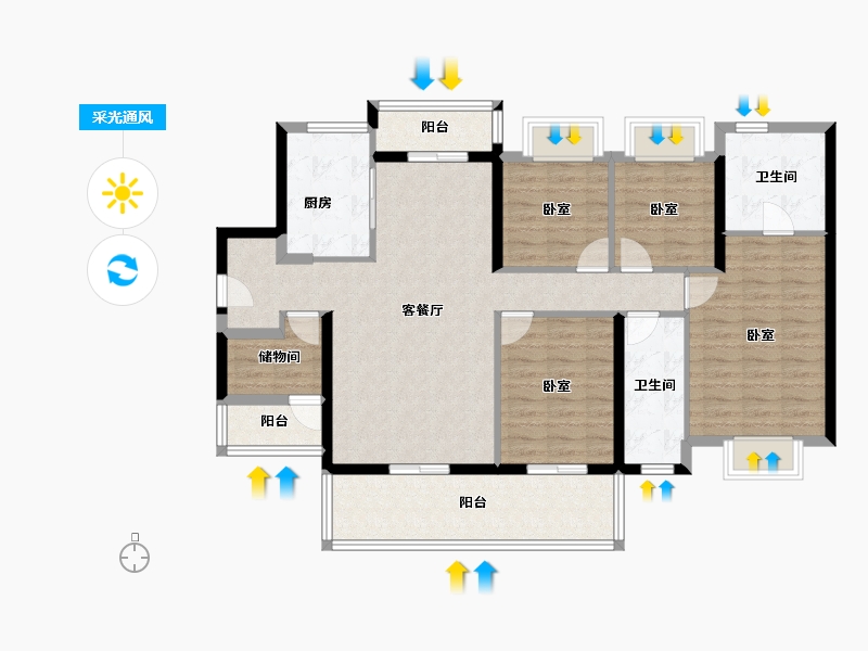 广东省-河源市-龙光城-114.41-户型库-采光通风