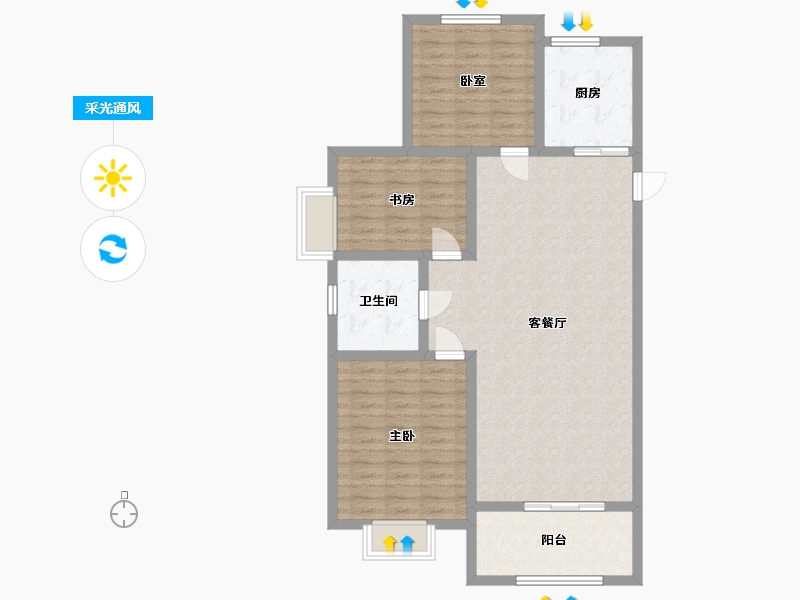 江苏省-徐州市-永昶嘉园-100.00-户型库-采光通风