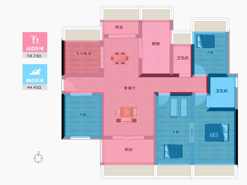 广东省-江门市-富居悦公馆-89.39-户型库-动静分区