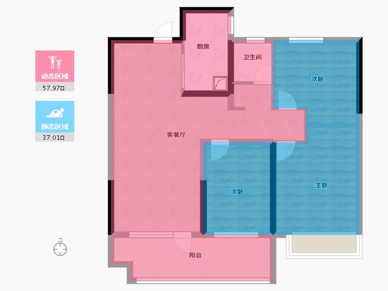 山东省-聊城市-莘县汇丰·陶然居-84.00-户型库-动静分区