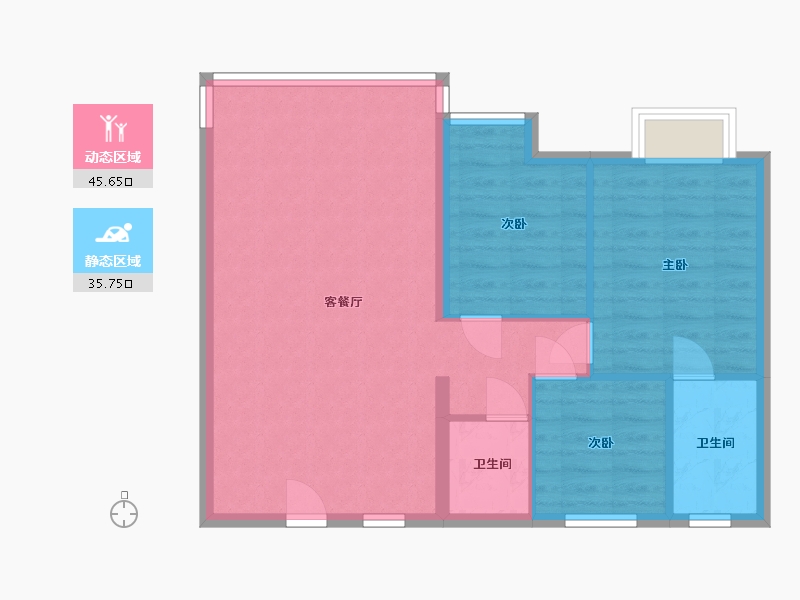 江西省-景德镇市-九颂壹号院-88.00-户型库-动静分区