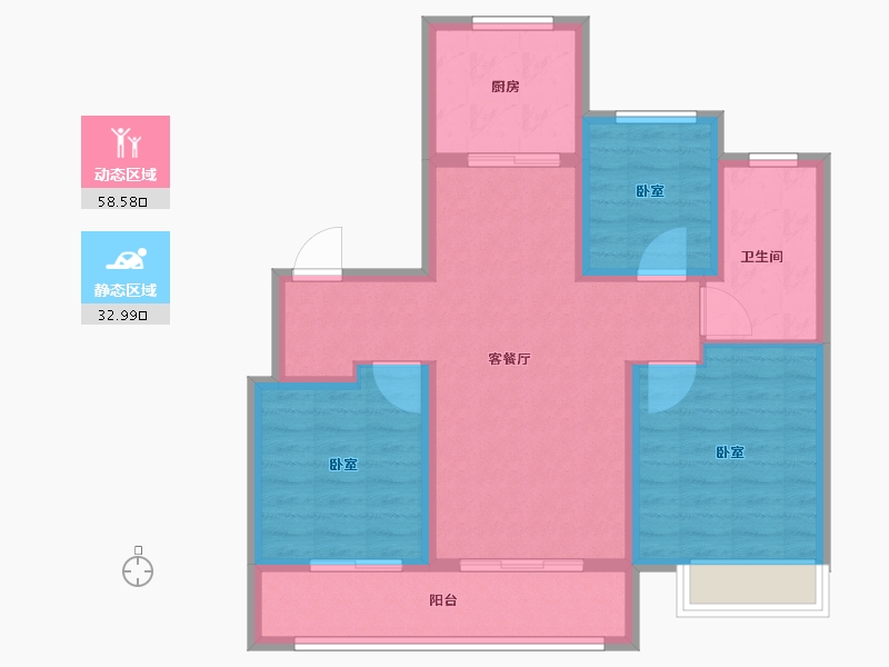 山东省-济南市-海信观澜-81.61-户型库-动静分区