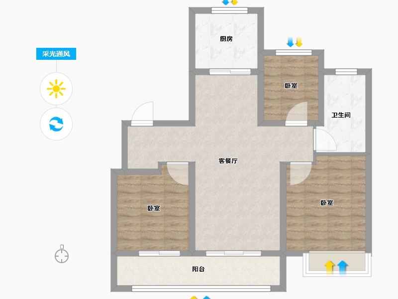 山东省-济南市-海信观澜-81.61-户型库-采光通风