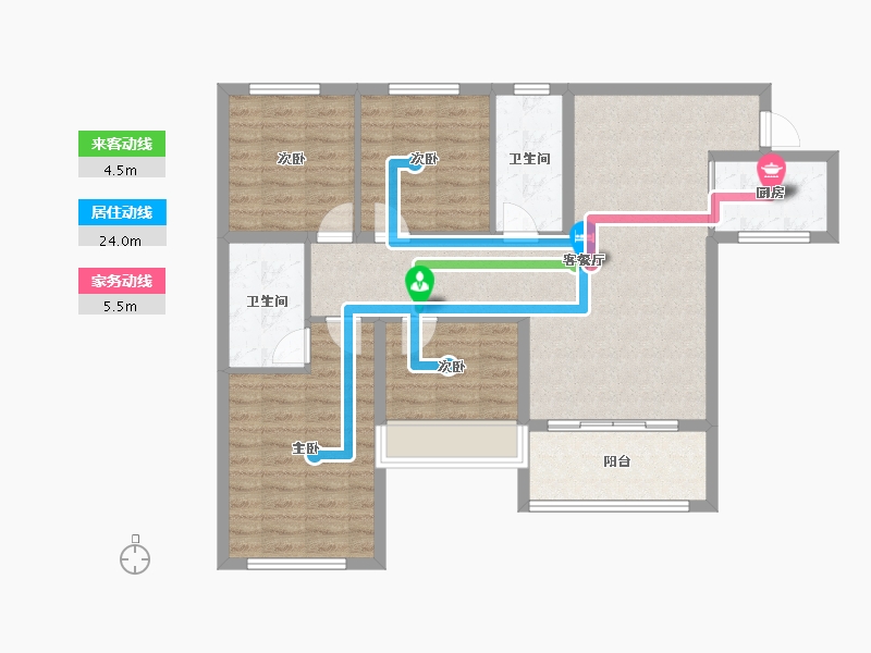 四川省-宜宾市-鑫洋·天著-95.67-户型库-动静线