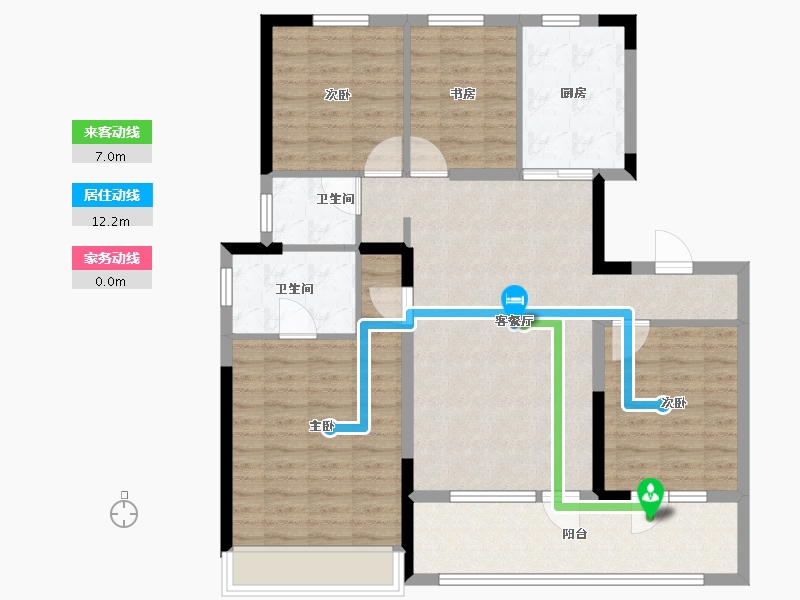 山东省-青岛市-华新园·央和府-104.00-户型库-动静线