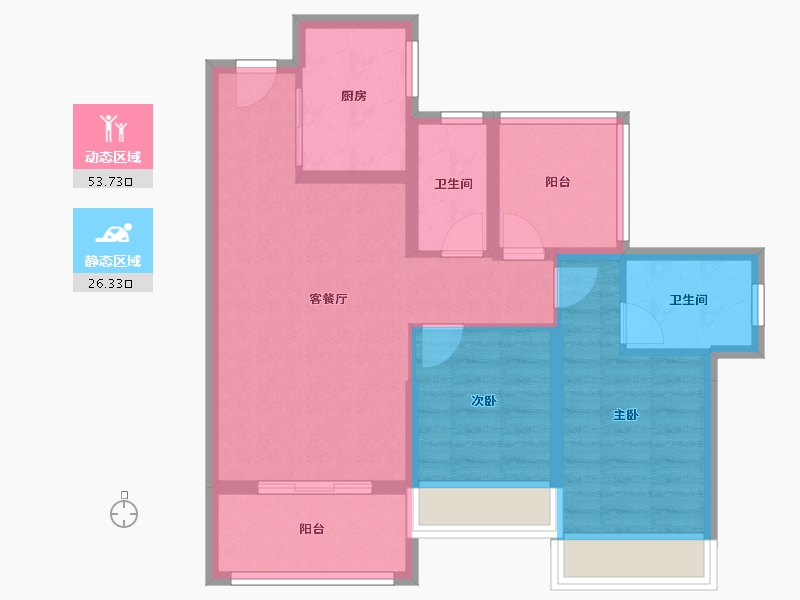 广东省-惠州市-星河臻誉府-70.63-户型库-动静分区