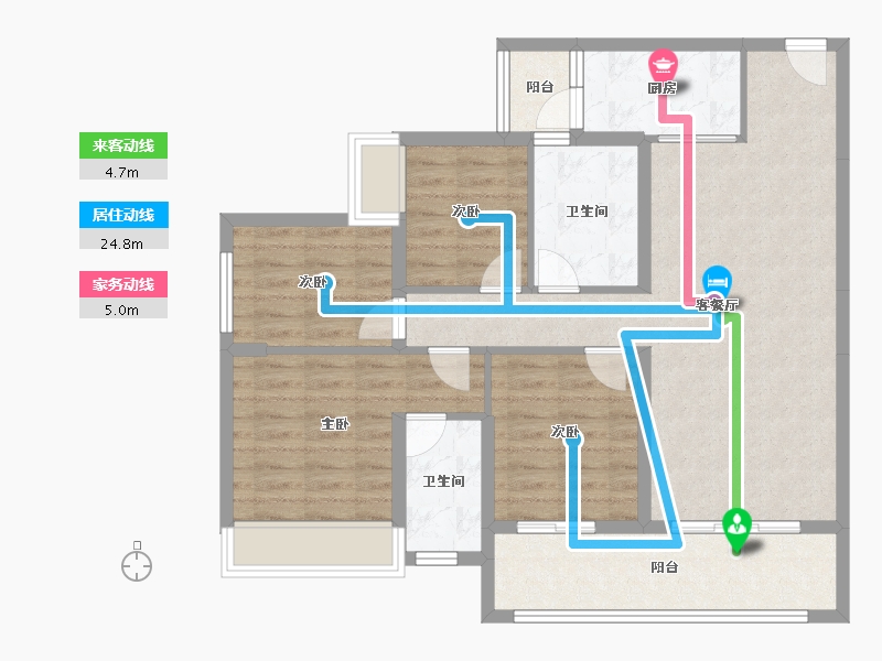 广东省-惠州市-碧桂园伴山云境花园-95.50-户型库-动静线