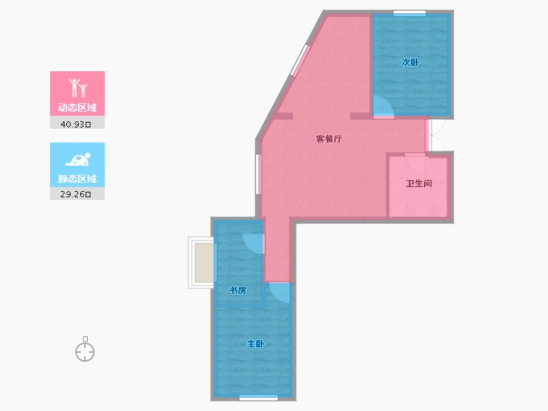 辽宁省-鞍山市-时代华府-62.93-户型库-动静分区