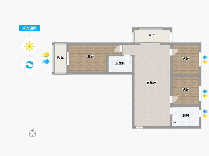 河北省-邢台市-三奕润城-96.00-户型库-采光通风