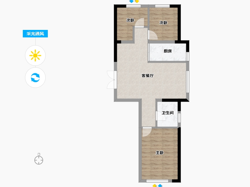 辽宁省-鞍山市-时代华府-59.80-户型库-采光通风