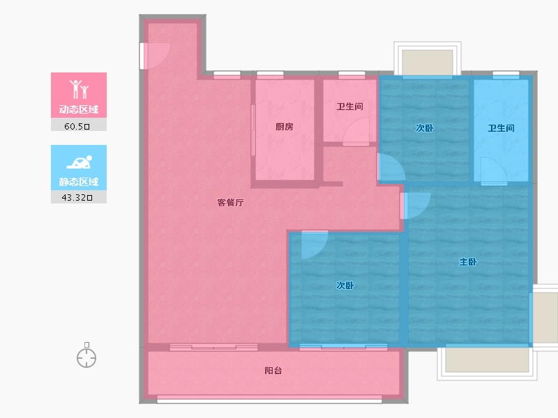 湖北省-宜昌市-宜昌城市旅游客厅国际社区-94.01-户型库-动静分区