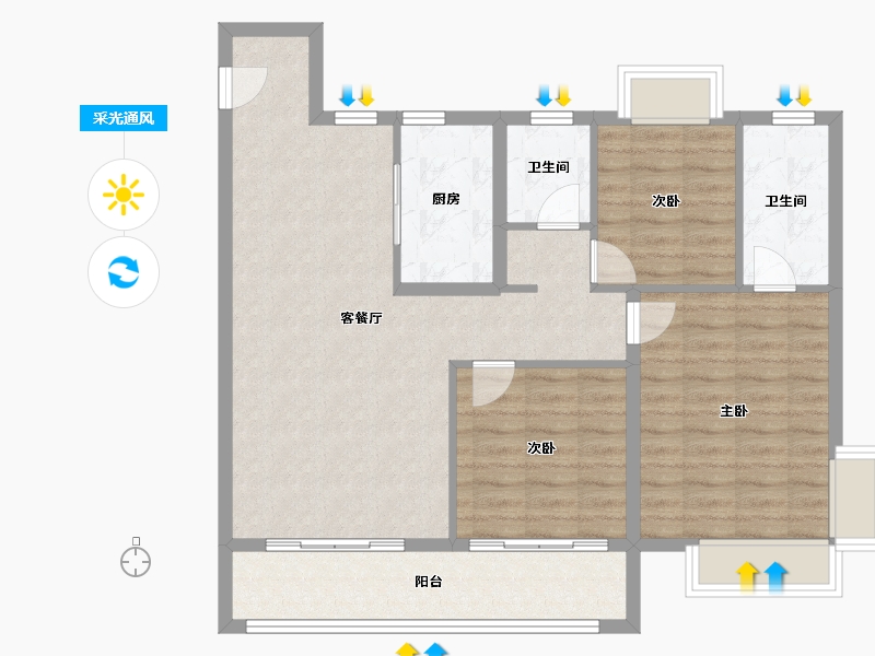 湖北省-宜昌市-宜昌城市旅游客厅国际社区-94.01-户型库-采光通风