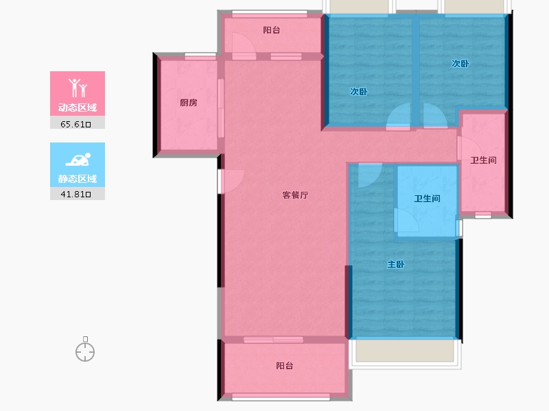 广东省-江门市-盛安江畔-95.96-户型库-动静分区