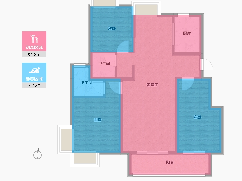 湖北省-宜昌市-宜昌城市旅游客厅国际社区-82.13-户型库-动静分区