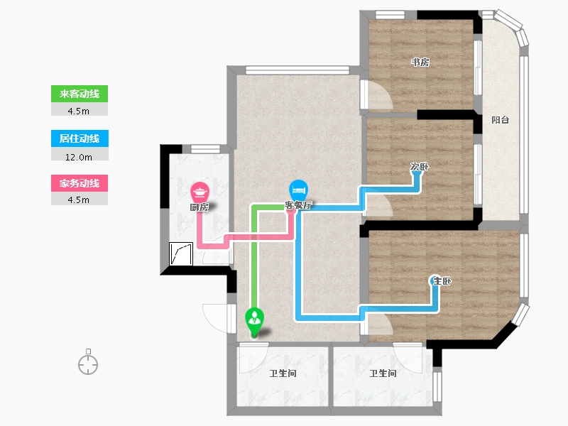 浙江省-衢州市-天元铭鼎-72.00-户型库-动静线