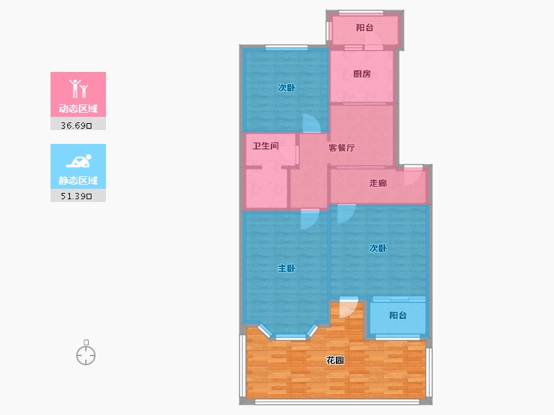 北京-北京市-怡美家园-80.00-户型库-动静分区