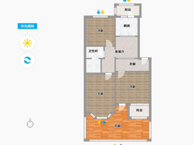 北京-北京市-怡美家园-80.00-户型库-采光通风