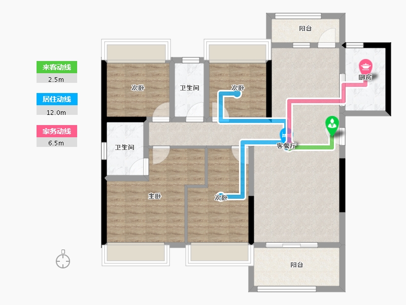 广东省-江门市-盛安江畔-102.35-户型库-动静线