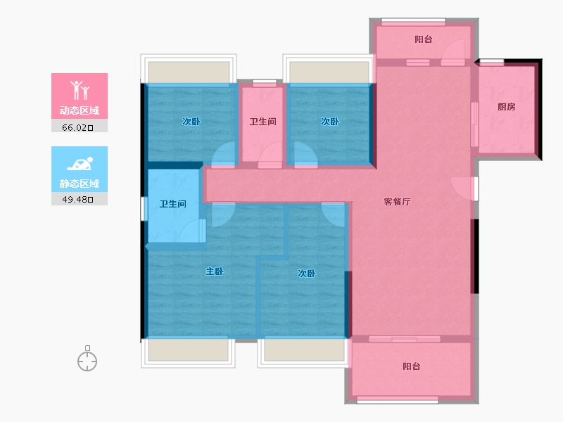 广东省-江门市-盛安江畔-102.35-户型库-动静分区