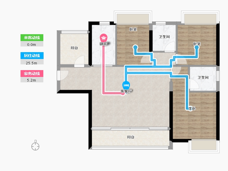 广东省-江门市-保利中央公馆-95.30-户型库-动静线