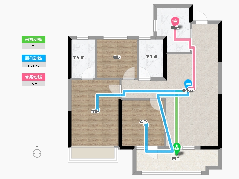 山东省-青岛市-大华紫樾府-80.00-户型库-动静线