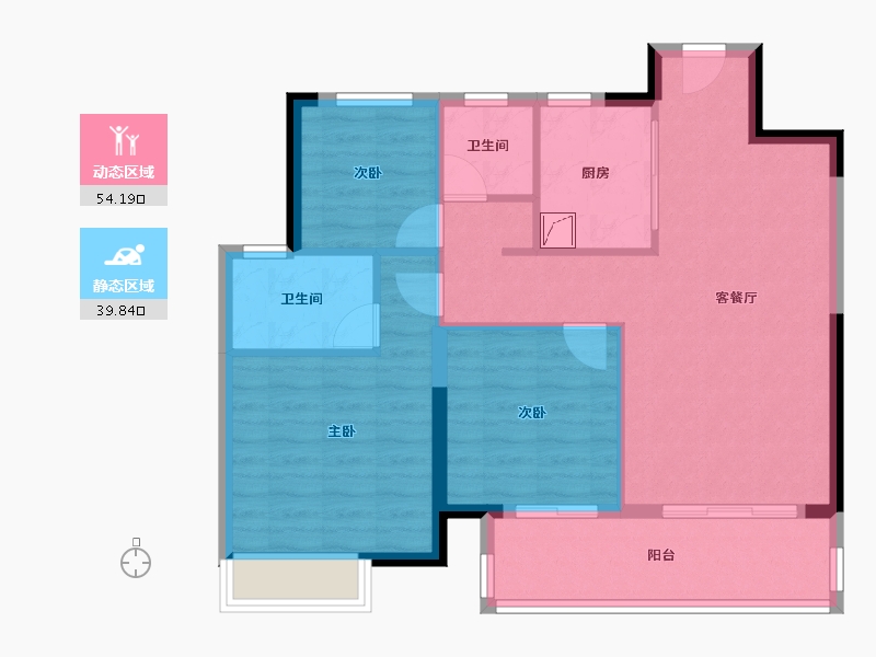 江苏省-徐州市-绿地运河小镇-84.80-户型库-动静分区