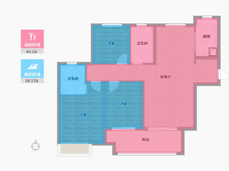 江苏省-徐州市-绿地运河小镇-88.00-户型库-动静分区